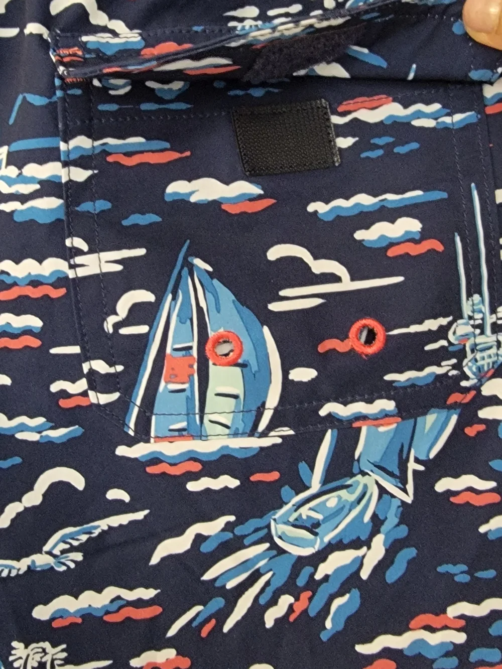 Vineyard Vines Navy Sailboat Print Swim Trunks